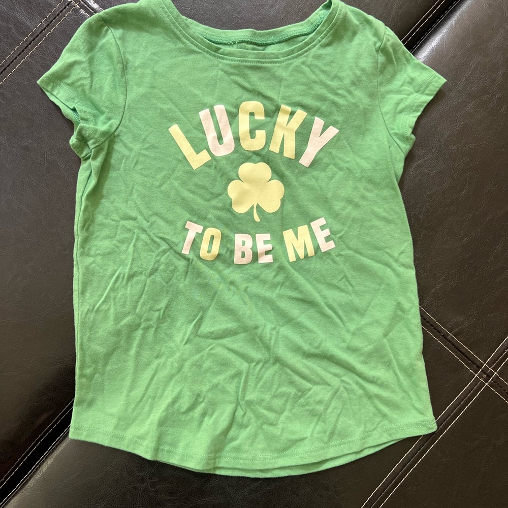 Jumping Beans Green Tee with Lucky Print